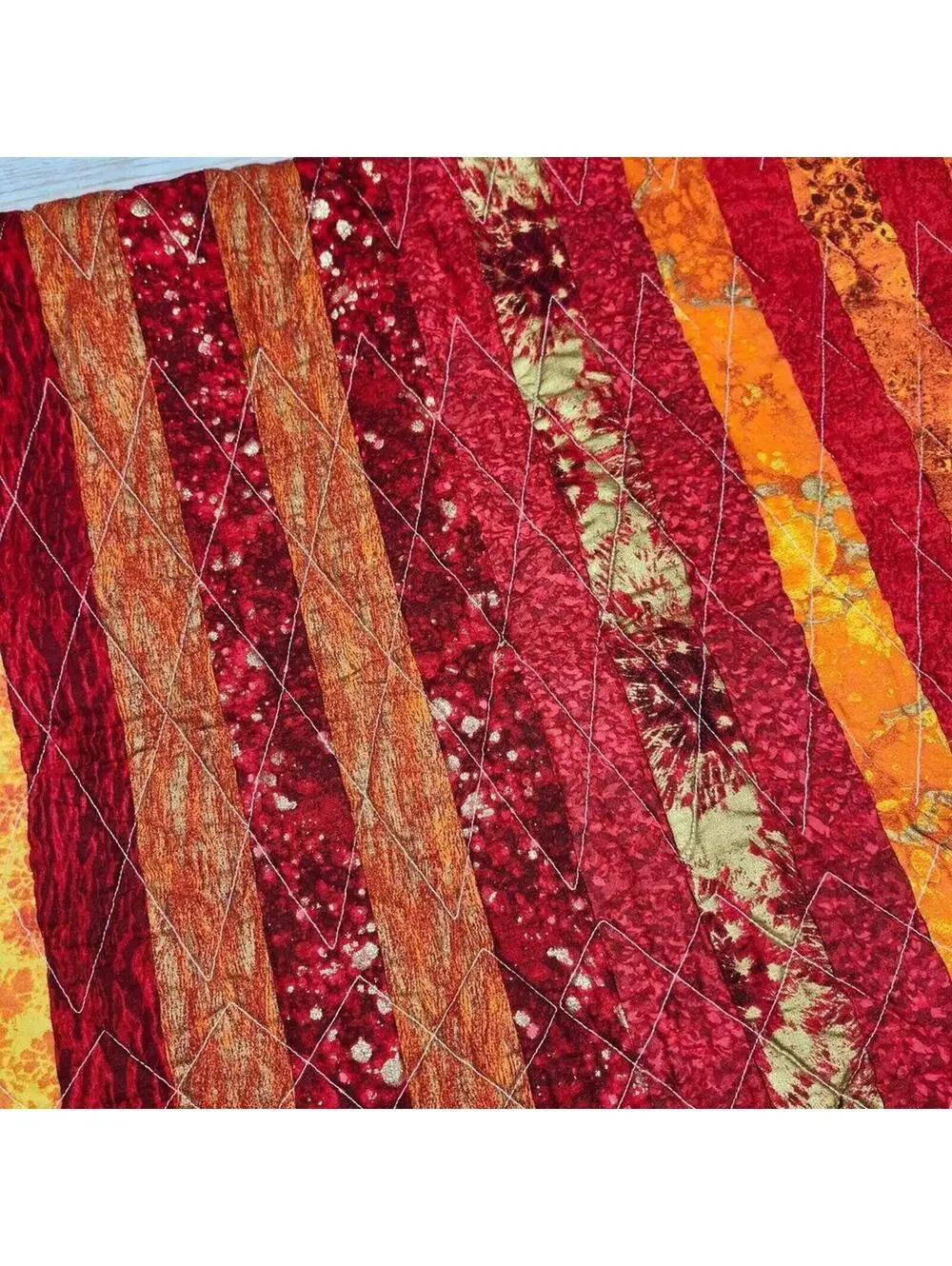 Handmade Patchwork Quilt w/ Cat Print Backing | 46 x 60 Lap Throw